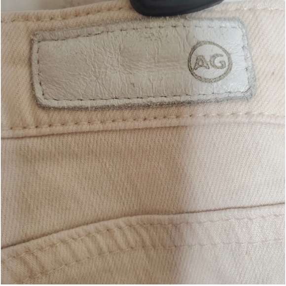 AG Adriano Goldschmied Stevie Slim Straight Ankle Jeans Cream 27R - Picture 9 of 12